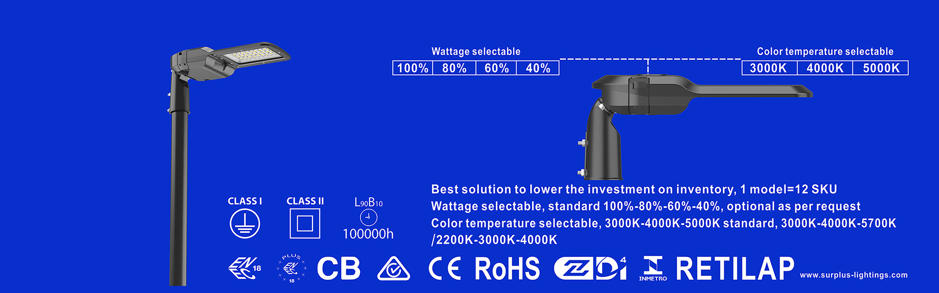 کیفیت چراغ های خیابانی Eagle Gen4 195lm/W ENEC ENEC+ CB SAA Zhaga-D4i کارخانه